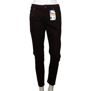 NWT Desigual Women's Slim Stretch Pants Maroon Sz 38
